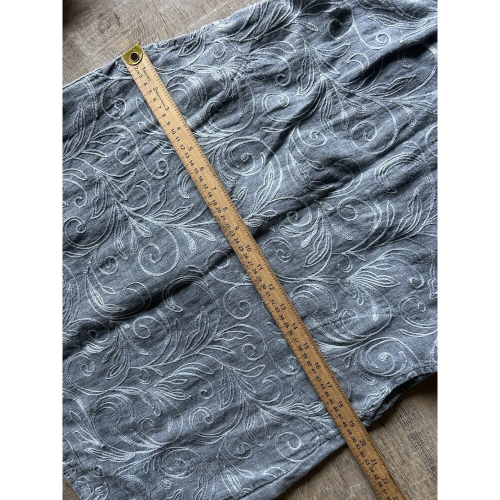 Lina Tomei 100% Linen Embroidered Shift Dress Women’s M Gray Made Italy - Picture 9 of 12